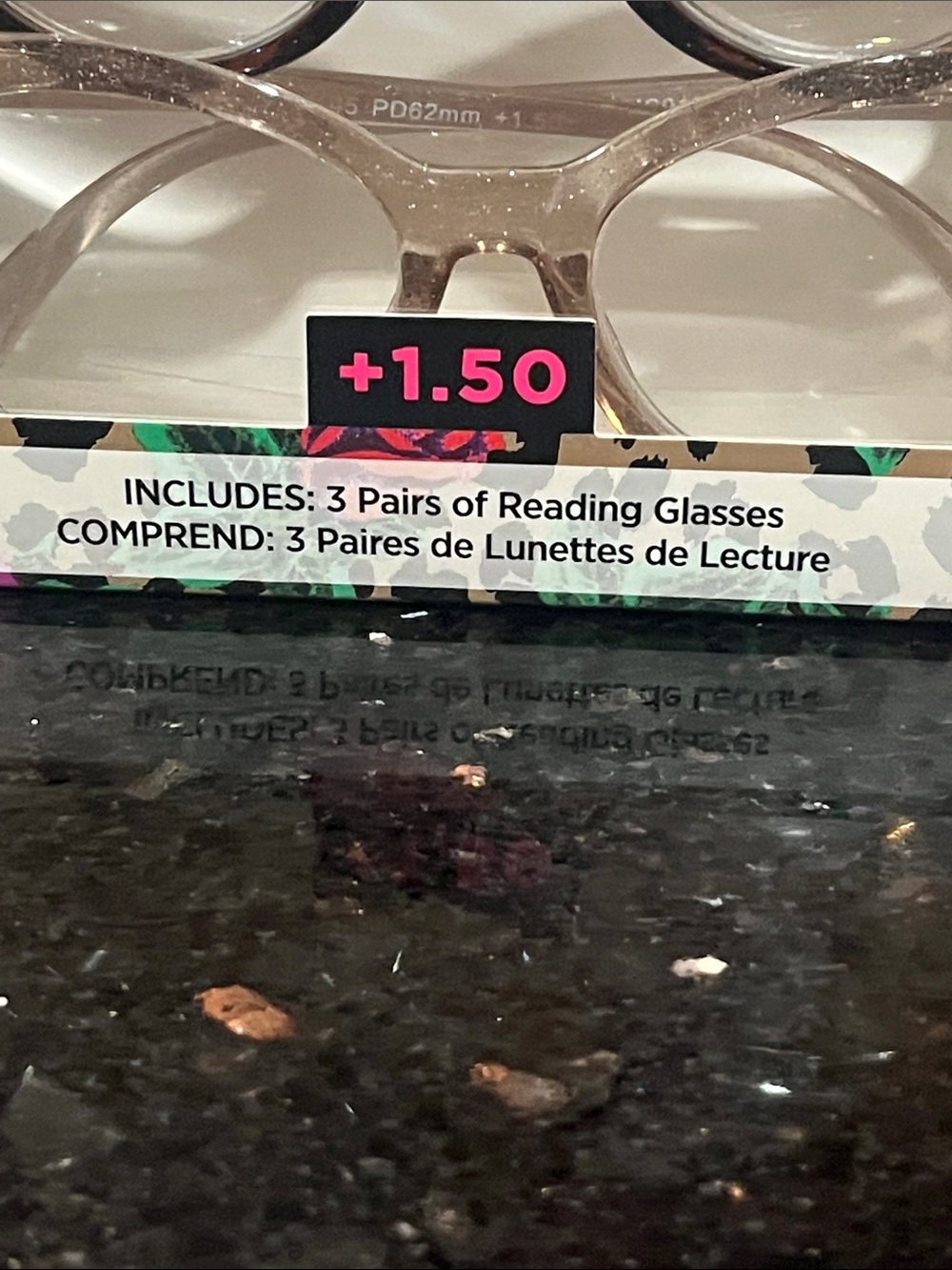 Betsey Johnson 3-Pack 1.50 Reading Glasses Set – Black, Tortoise, Clear - Picture 2 of 4